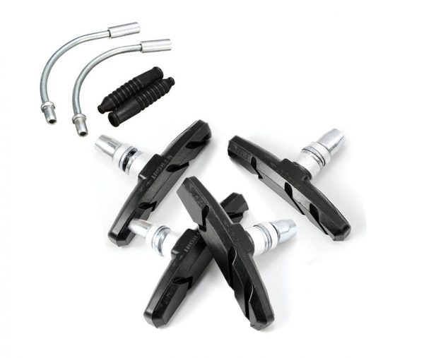 6. Bike Brake Pads Brake Kit Brake Shoes Pads Cable Guide Protector 8 in One 70mm Bicycle V-Brake Pad set Work with All Shimano Sram mtb V-brake System 2pairs(4pcs)
